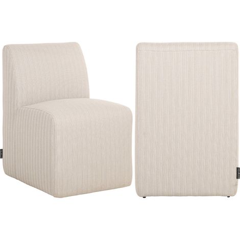 Chaise de jardin beige élégante pour repas en plein air - beige clair texturé (1/5)