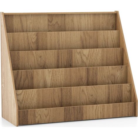 Libreria per bambini 91 x 38 x 76,5 cm con ampia capienza e vetrina frontale in legno naturale 200018457