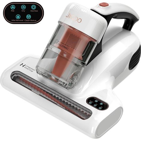 JIGOO J200 Aspiratore portatile antiacaro battimaterasso con Luce UV-C,Aspirapolvere materassi da 500W con riscaldamento a 55 ℃,antibatterico,rimuove allergeni e polvere,Sensore intelligente di sporco (1/5)