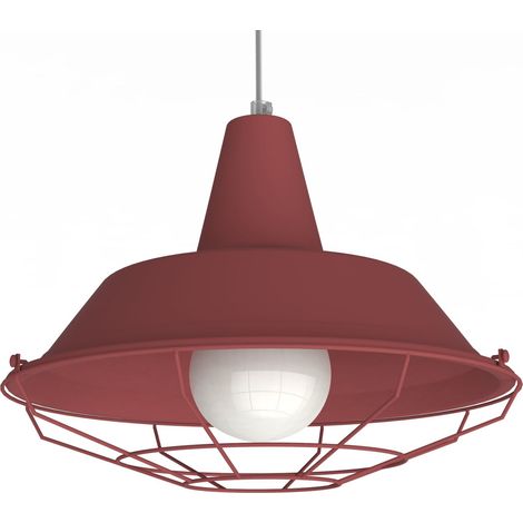 LUMICOM  TIVOLI Sospensione, 1xE27, max 42W, metallo, rosso cowhide, D.35cm (1/4)