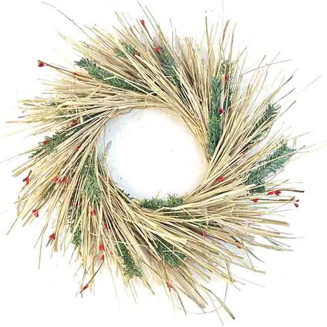 45 cm Graskranz, handgefertigt, Herbst-Türkranz, perfekte Dekoration für Zuhause, Party, Landhausstil, Typ 4 (1/2)