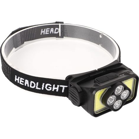 IPX4 wasserdichte Stirnlampe – USB-aufladbare COB-Stirnlampe – Bewegungssensor – Outdoor-Angeln / Camping (1/5)
