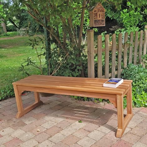 Teck'Attitude – Banc de jardin en teck massif 140 cm – 2 à 3 places – Imputrescible – Assemblage tenons et mortaises – Pour extérieur et intérieur (1/4)