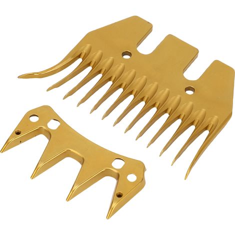 Lame de rechange pour tondeuse à moutons acier carbone doré 13 dents courbées peigne animal (1/5)