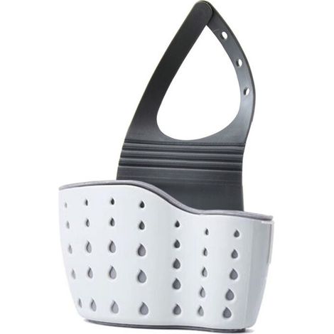Panier d'évier - Panier à ventouse pour évier - Égouttoir de cuisine - Support de rangement pour évier - Panier d'égouttage - Panier d'égouttage avec mécanisme à poussoir - Panier filtre à légumes pou (1/4)
