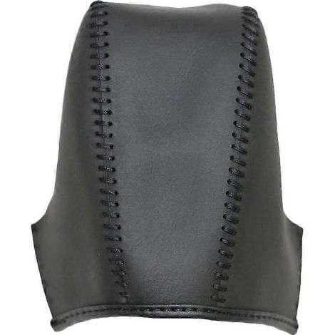 Étui de protection pour levier de vitesse en cuir véritable beige, cousu main, pour Volvo XC60 (2009-2012) automatique. Taille : fil noir. (1/4)