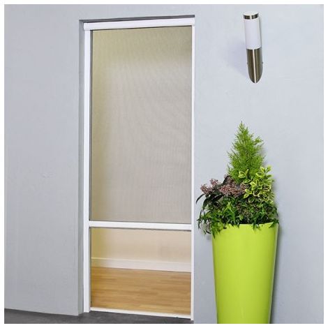 Moustiquaire Enroulable Verticale Alu H230 cm x L125 cm Marron - Moustikit Confort (1/4)