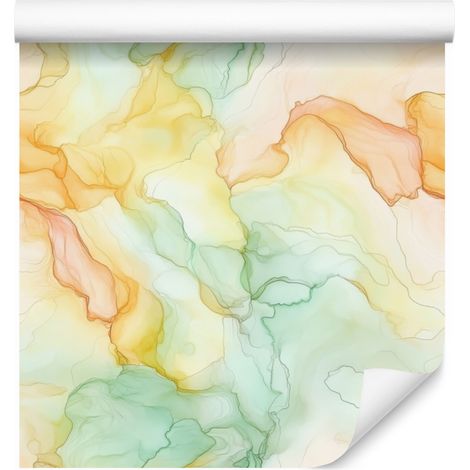 Tapete in den Farben Tintencreme, Mint und Weiß für Wohn- und Schlafzimmer, 50 x 1000 cm (1/5)