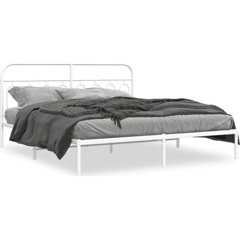 Maison Exclusive - Giroletto con Testiera Metallo Bianco 183x213 cm (1/5)