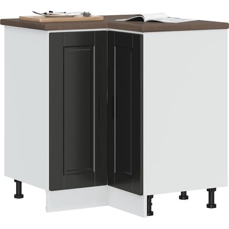 Küchen-Eckunterschrank Porto Schwarz Holzwerkstoff