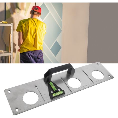 Boîte de niveau en acier inoxydable, boîte de câblage encastrée, règle de marquage, outil de positionnement pour interrupteurs et prises de plomberie et d'électricité, modèle F (1/5)