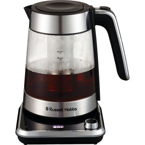 Bouilloire Electrique en verre [Idéale pour thé] Attentiv (1,7L, 2400 W, Filtre infusion en inox amovible, Contrôle de température 40-100°C, Commande (1/3)