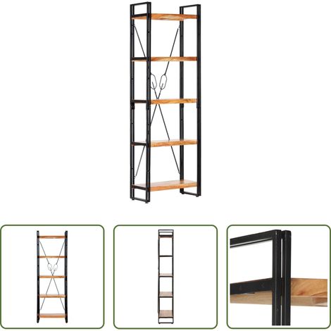 vidaXL Étagère en acacia - Bibliothèque à 5 niveaux 60x30x180 cm Bois d'acacia solide (1/5)