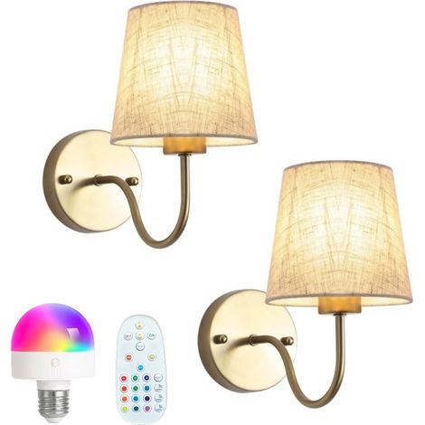Lot De 2 Applique Murale Intérieure Vintage, Doré Appliques Murales Intérieure Chambre Salle Salle À Manger Cuisine Couloir, Lampe Murale Interieur Luminaire Mural (1/5)