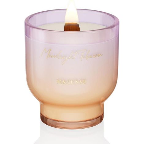 Duftkerze Mondlicht-Tuberose mit Holzdocht, 280g, 60h Brenndauer