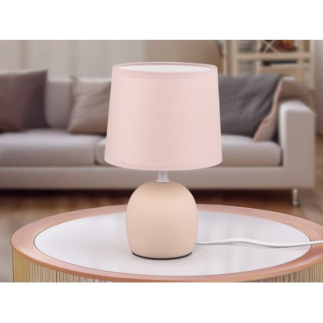 Tischleuchte MALU mit Keramikfuß & Stoffschirm Beige, Höhe 26cm (1/5)