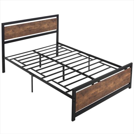 Canapé convertible industriel en acier et bois 140 x 190 cm (1/5)