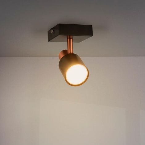 Plafonnier Série Gold 1 spot GU10, pour usage en intérieur sec IP20, convient pour salle de bain, salon, chambre et cuisine (Ampoule non incluse) (1/5)