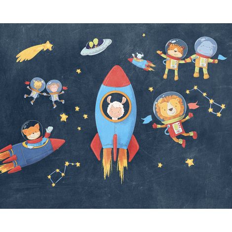 Papier peint panoramique enfant Amis dans l’Espace (1/5)