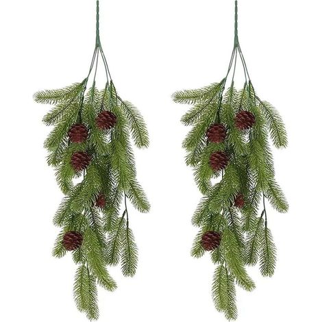 Guirlande de pin de Noël 72 cm - Fausse verdure enneigée avec cônes pour cheminée, cheminée - Décoration intérieure d'hiver (1/5)