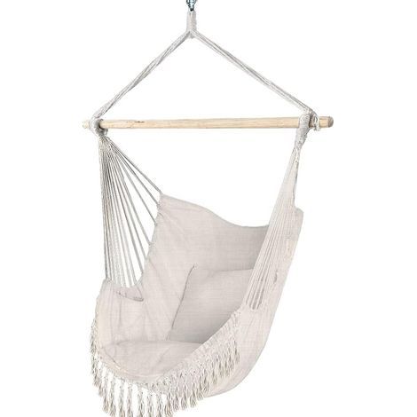 Silla colgante con 2 cojines, asiento colgante, columpio colgante, hamaca de exterior (1/5)