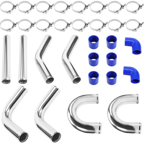 2.5" 63.5mm UNIVERSAL 8 PIECE ALLOY ALUMINIUM TURBO INTERCOOLER PIPE KIT (1/5)