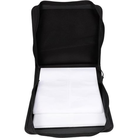 Boîtier Dvd/cd Noir Capacité 240 Disques en Cuir Pu et Tissu Oxford Protection Optimale Poignée de Transport, pour Amateurs de Musique et Cinéma à Domicile (1/5)