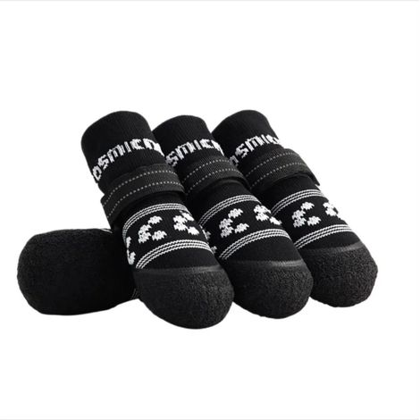 Chaussures pour chien INF imperméables et antidérapantes avec sangles réfléchissantes, semelle en caoutchouc, chaussettes d'extérieur, lot de 3, taille S (1/5)