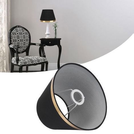 Abat-jour tissu – PX125 – E27 – Lumière douce – noir