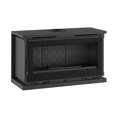Estufa Leña Para Colgar FM Modelo M-103 FK 3 Cristales Serigrafiados Interior Fundicion