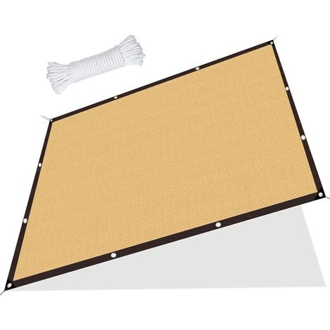 Filet D'ombrage, 3x3m Filet Protection Solaire avec Oeillets, Anti-UV Toile Ombrage Exterieur, Voile D'ombrage Rectangulaire, Filet Ombrage avec 5M Cordes pour Patio/Serre/Jardin/Pergola/Pet House (1/5)