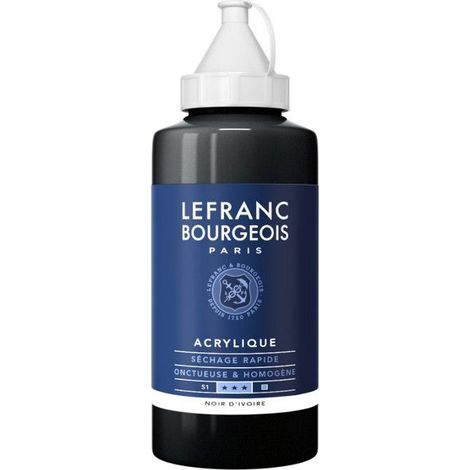 Peinture acrylique - Noir d'ivoire - 269 - Fine - Lefranc Bourgeois - Bidon 750ml