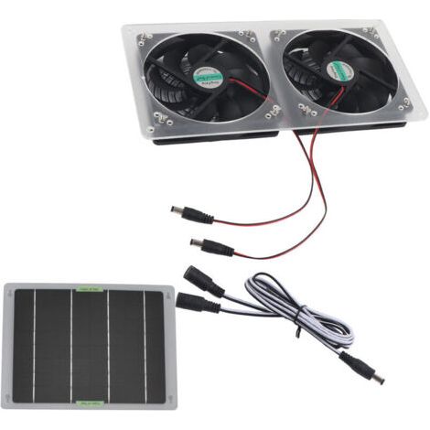 Kit de ventilateur de panneau solaire 100W 12V étanche Portable double ventilateur d'échappement ensemble de panneaux solaires pour serre domestique