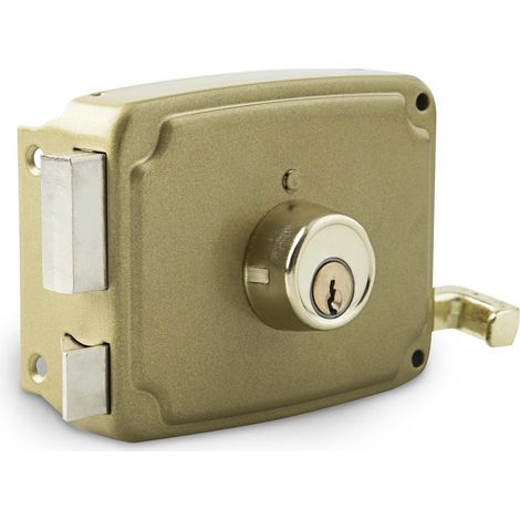 Cerradura sobreponer dorada handlock derecha 120mm
