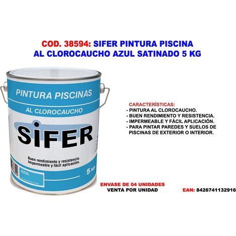 Peinture pour piscine en chlorocaucho bleu satiné 5 kg