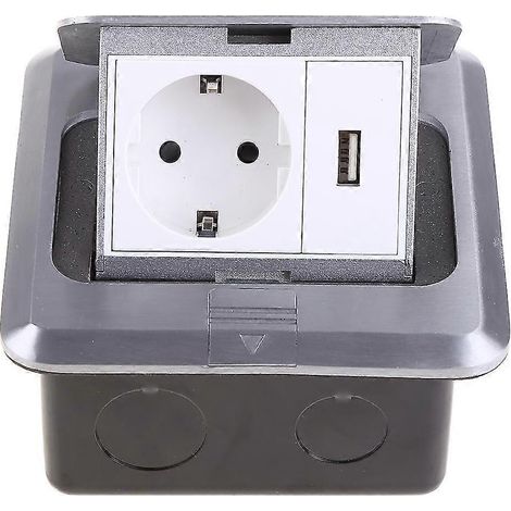 Prise de sol escamotable 16 A 125 V (norme européenne, norme russe, norme espagnole) avec chargeur USB (1/5)