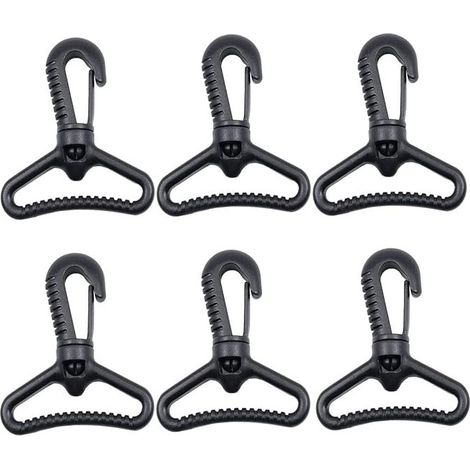 Mousquetons en plastique, mousqueton pivotant en plastique pour porte de poussée - Mousqueton rotatif - Mousqueton rotatif - Fermoir à boucle pour sangle, Noir(3.8cm) (1/4)