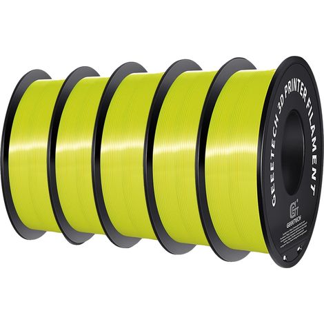 Filament d'imprimante 3D, matériau PLA, finition soyeuse, Jaune (1/2)
