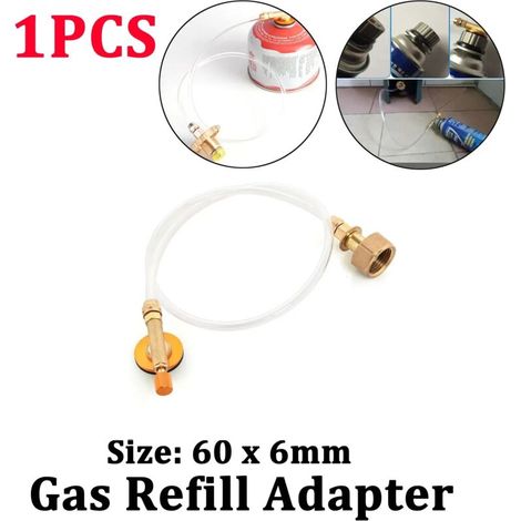 Adaptateur de remplissage direct pour cartouche de gaz butane de camping (1 pièce), compatible avec les réchauds de camping portables. (1/5)