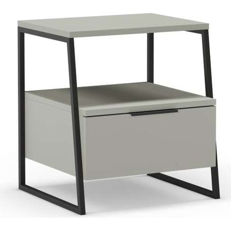 Mesita de noche para dormitorio Mery 1 cajón acabado verde/negro, 45cm(ancho) 50cm(alto) 40cm (fondo) (1/5)