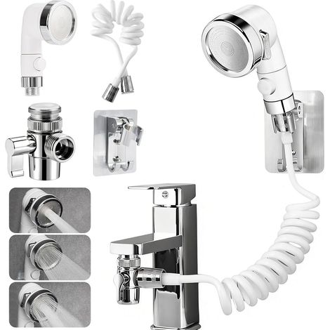 Douchette adaptable robinet lavabo, accessoire rallonge pratique pour laver cheveux et nettoyer vaisselle (1/5)