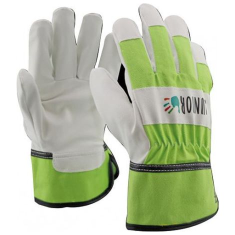 Gants de protection enfant PU / coton vert 8-10 ans