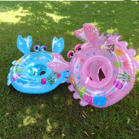 Bébé Toddler Enfants Piscine Flottant Gonflable Flottant Eau Radeau Anneau De Natation Flottant Bateau Enfants Aisselle Anneau (Crabe) 1pc, Rose Diamètre 55 (1/2)
