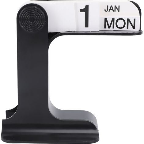 Calendrier perpétuel à feuillets réversibles, décoration de bureau anti-stress, avec affichage du mois, de la date et du jour, pour salon, bureau ou meuble de rangement (noir). (1/5)