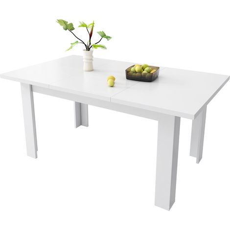 Mesa de comedor rectangular, mesa de ocio blanca con espacio de almacenamiento oculto, ideal para salón, comedor, dormitorio y oficina (120 x 70 cm). (1/5)