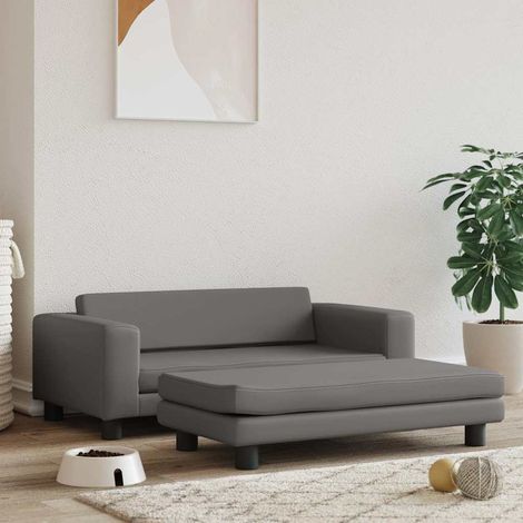 Lettino per Cani,Brandina per Cani,Divanetto per Cani con Estensione Grigio 100x50x30 cm Similpelle CWW255741 BonneVie (1/5)