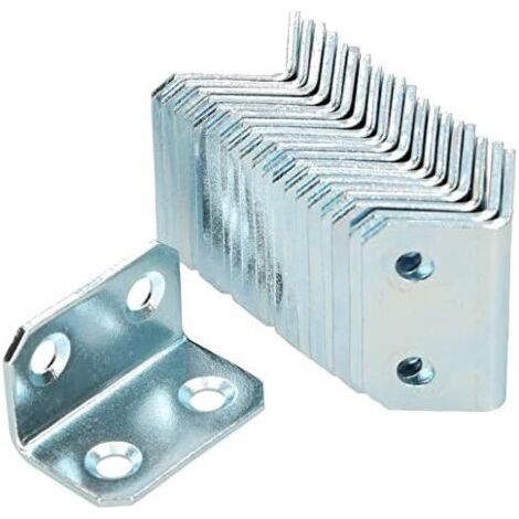 Raccord d'angle 18 x 18 x 30 mm en acier - Trou de montage - Équerre de meuble - Galvanisé - Charge lourde - Équerre de montage - Angle de chaise (50)-NANOTEH (1/5)