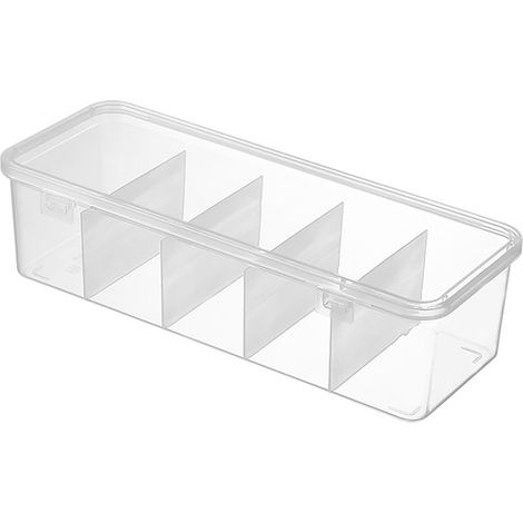 Boîte de Rangement Bijoux Transparente PP Multi-compartiments Anti-poussière pour Accessoires Cheveux (1/4)
