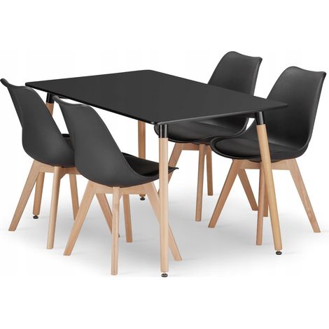 Ensemble repas - leobert - adriamark - noir - 120 x 80 cm - 5 pieces 211770159 (1/5)