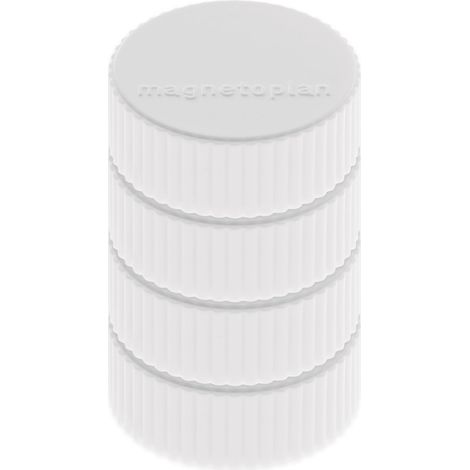 Magnetoplan Magnet Discofix Magnum auf Blisterkarte, 4 Stück, weiß 4 Stk